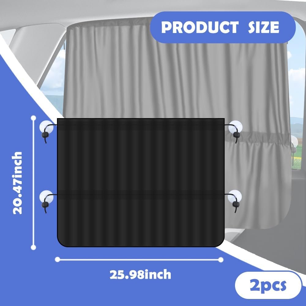 2-Piece Stretchable Car Window Sun Shades - Image 2