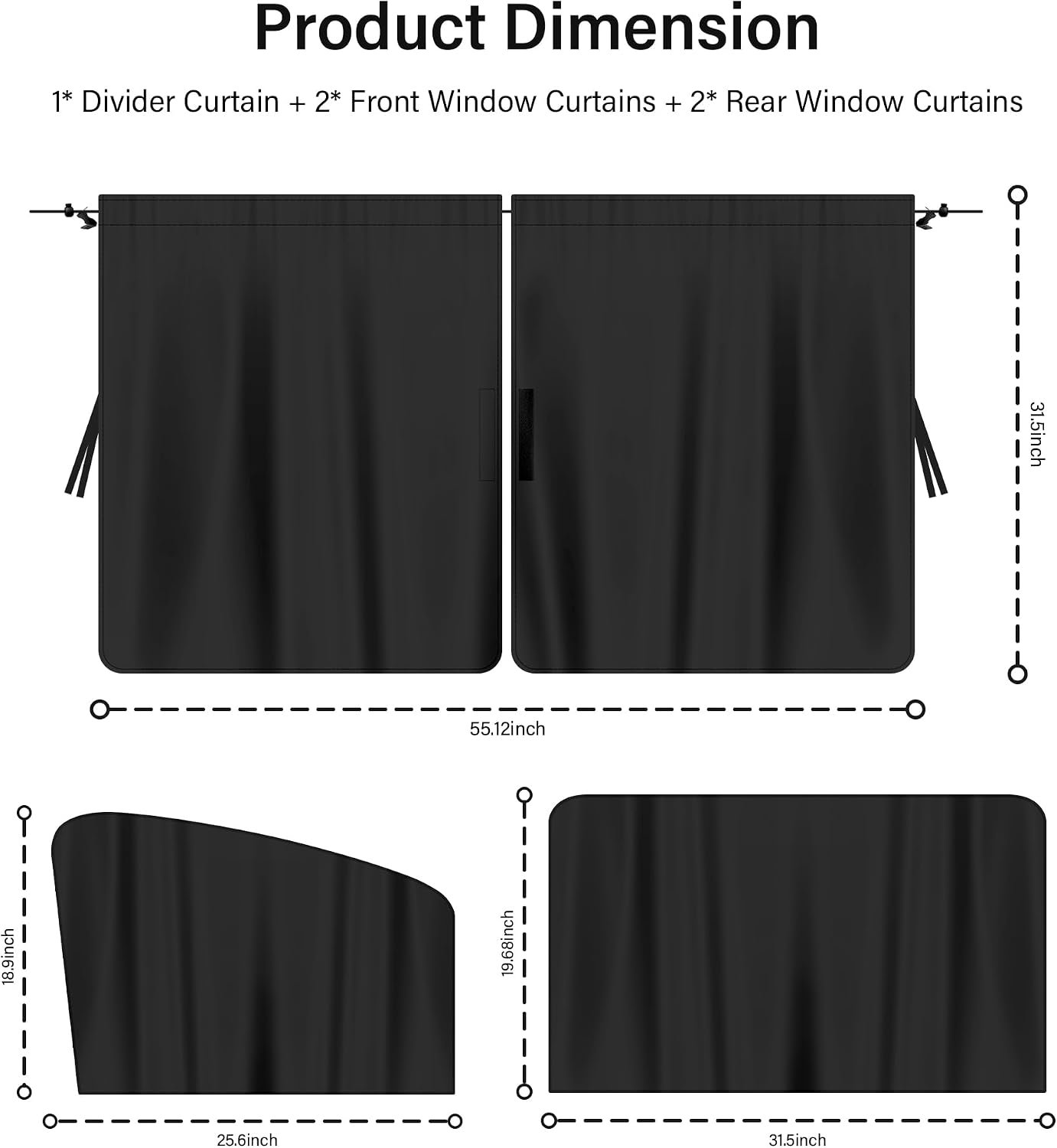 5-Piece Car Window Privacy Shade Kit - Image 2