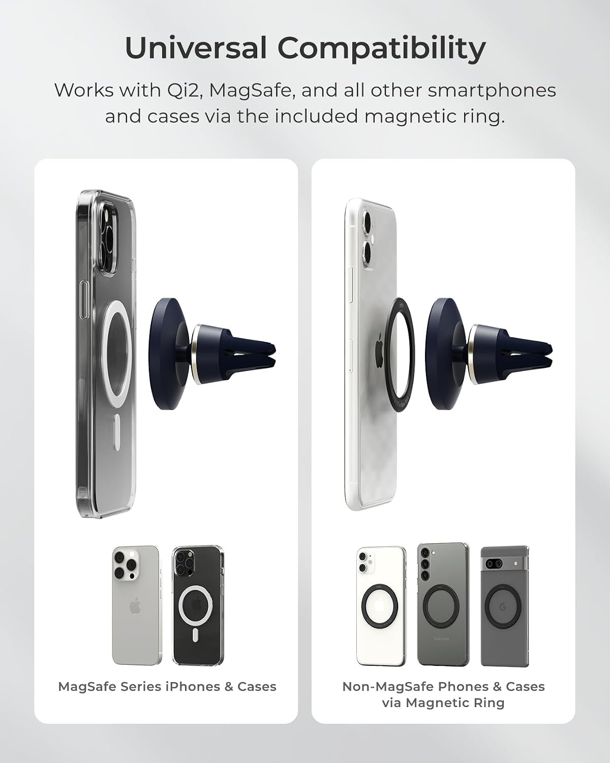 Magnetic Ring Air Vent Phone Holder for Smartphones - Image 2
