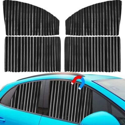 4-Piece Pleated Car Window Sun Shade Curtains
