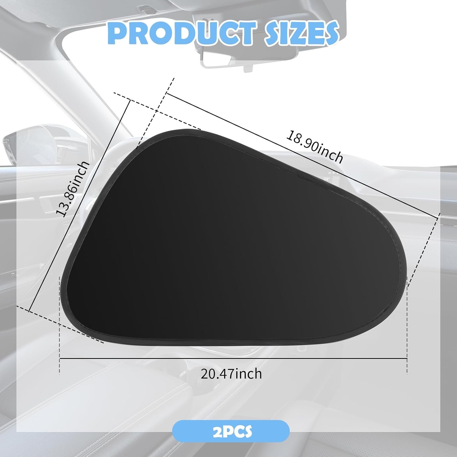 2-Piece Static Mounted Car Window Sun Shades - Image 2