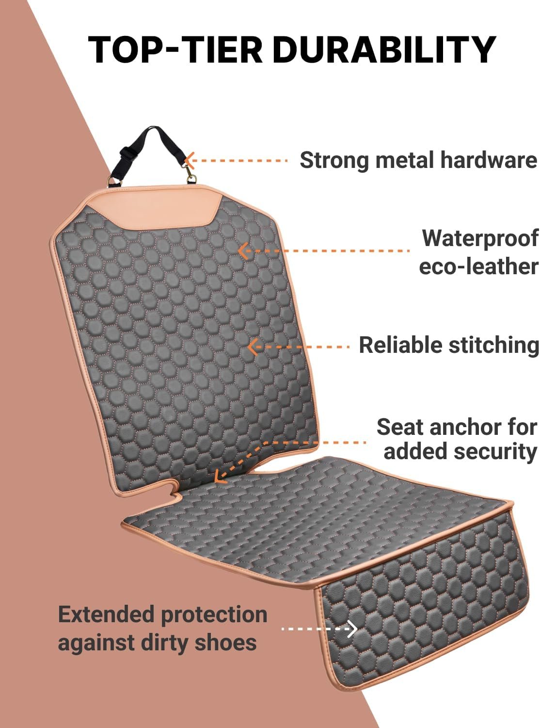 Premium Child Car Seat Protector, Waterproof Scratch Resistant - Image 2