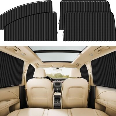 4-Piece Magnetic Side Window Sun Shade Curtains