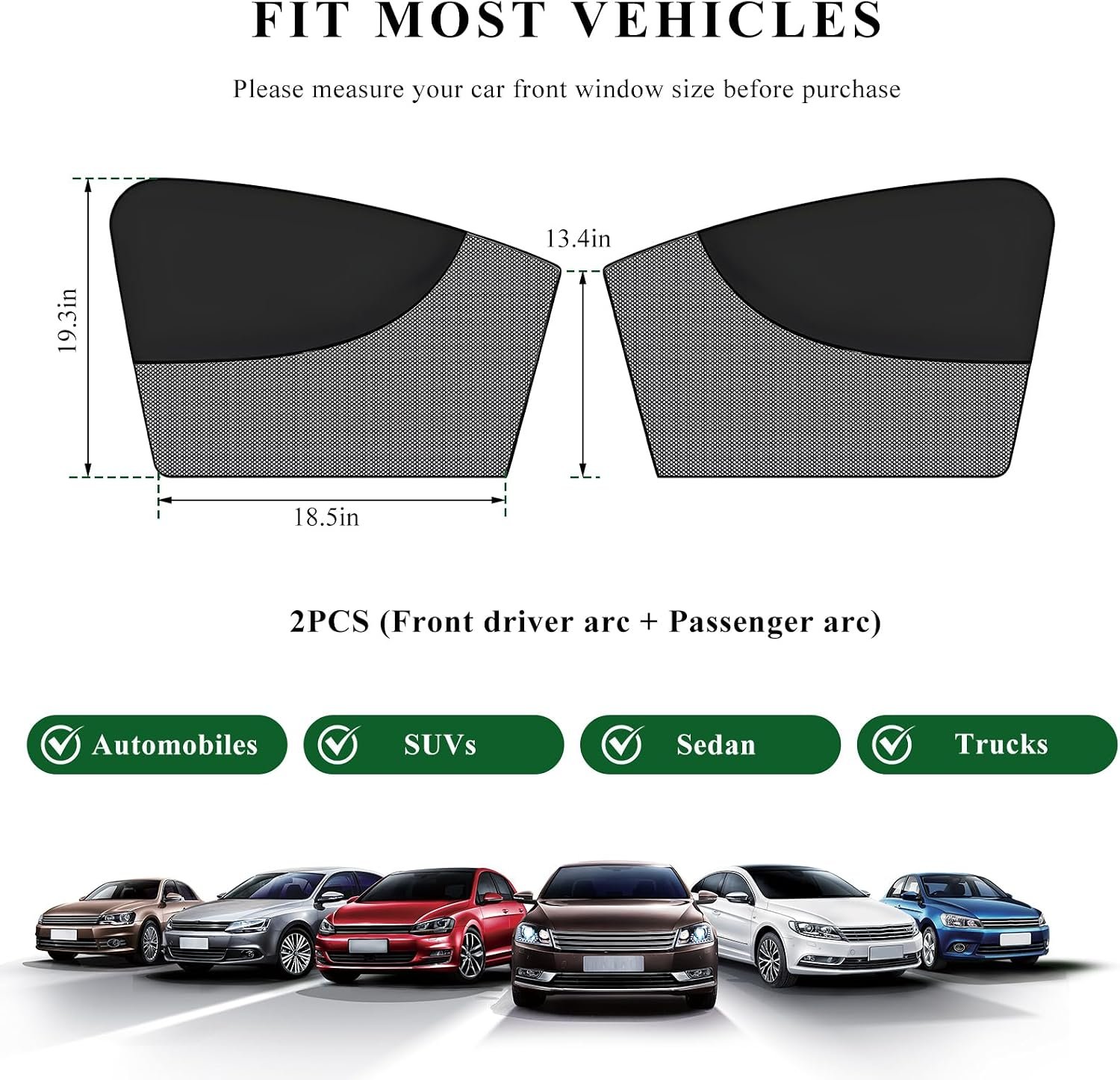 2-Piece Magnetic Double Layer Car Window Shades - Image 2