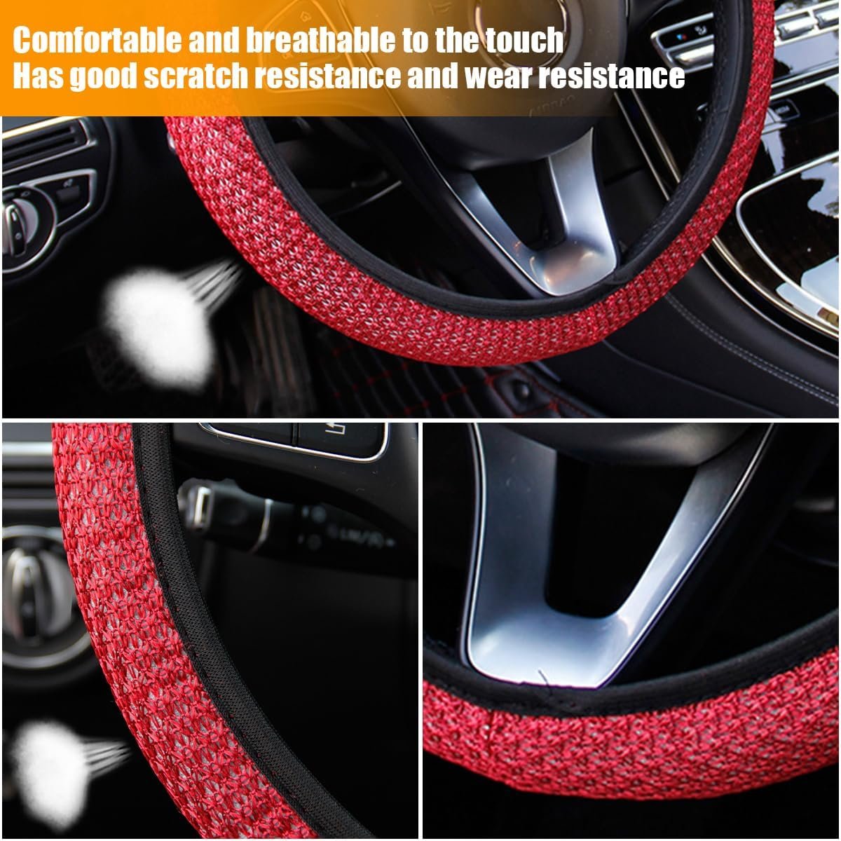 Universal steering wheel cover, breathable ice silk material, non-slip and odorless - Image 2