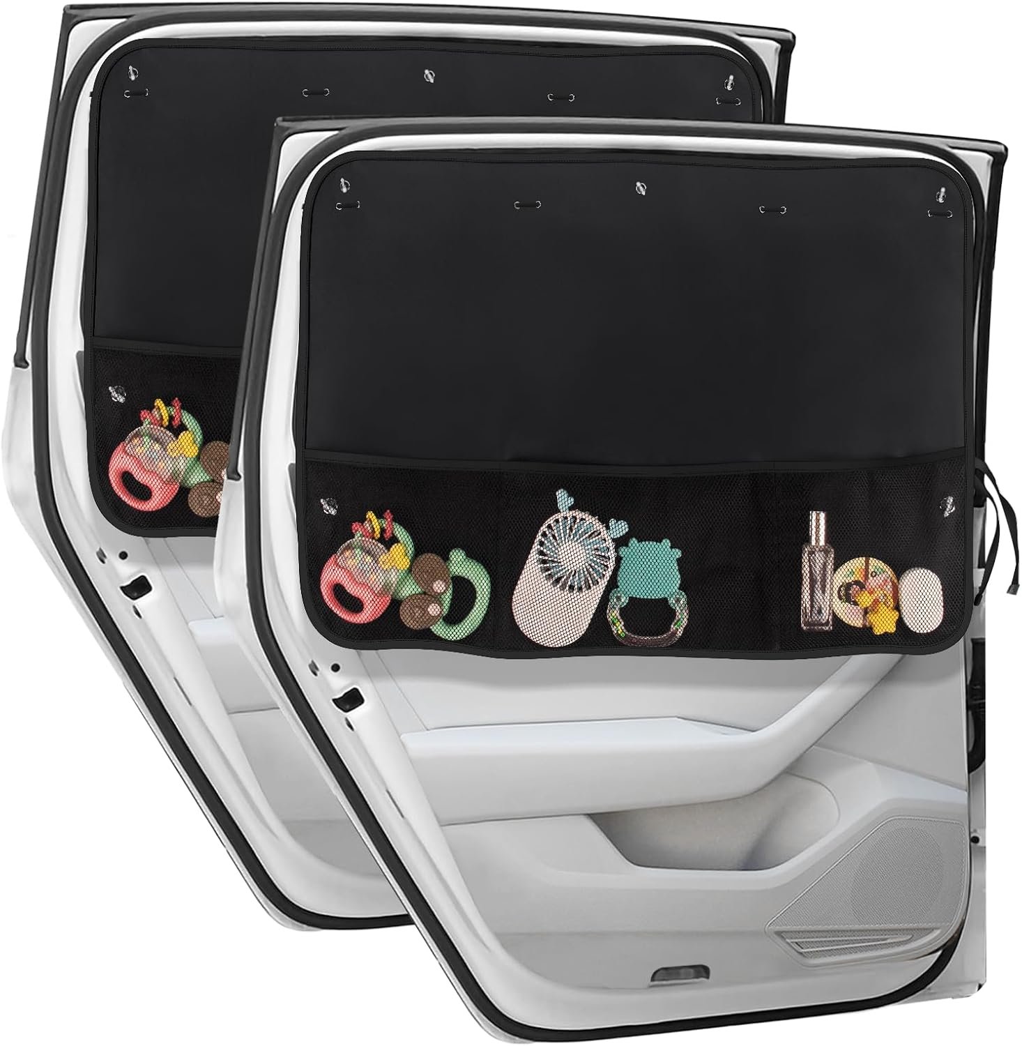 Car Side Window Sun Shade Curtains with Pockets