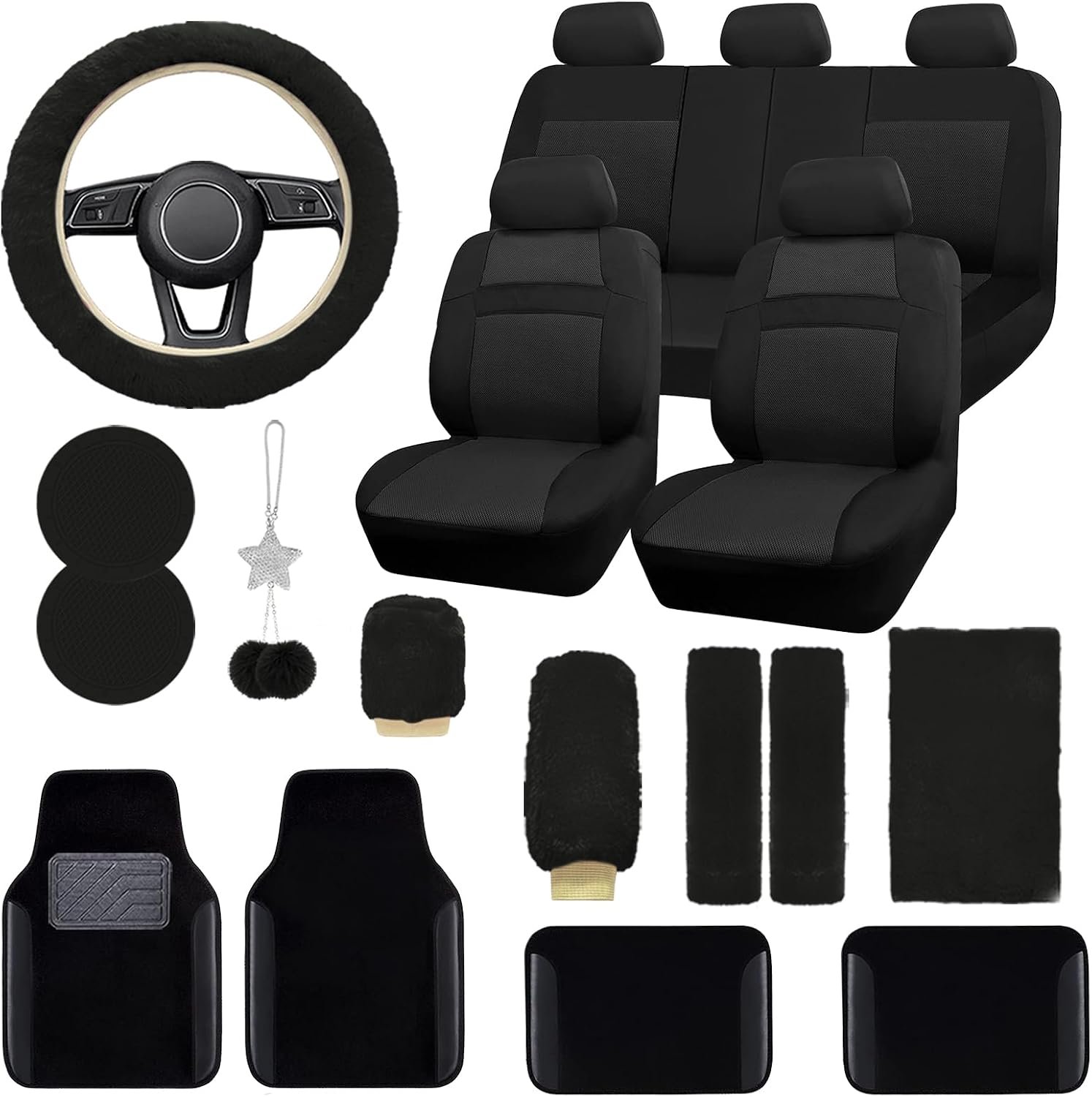 Full Car Seat Cover Set with Waterproof Floor Mats