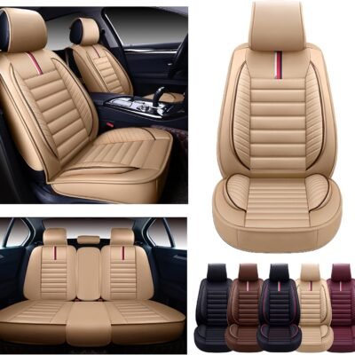 Premium Faux Leather Car Seat Covers Full Set