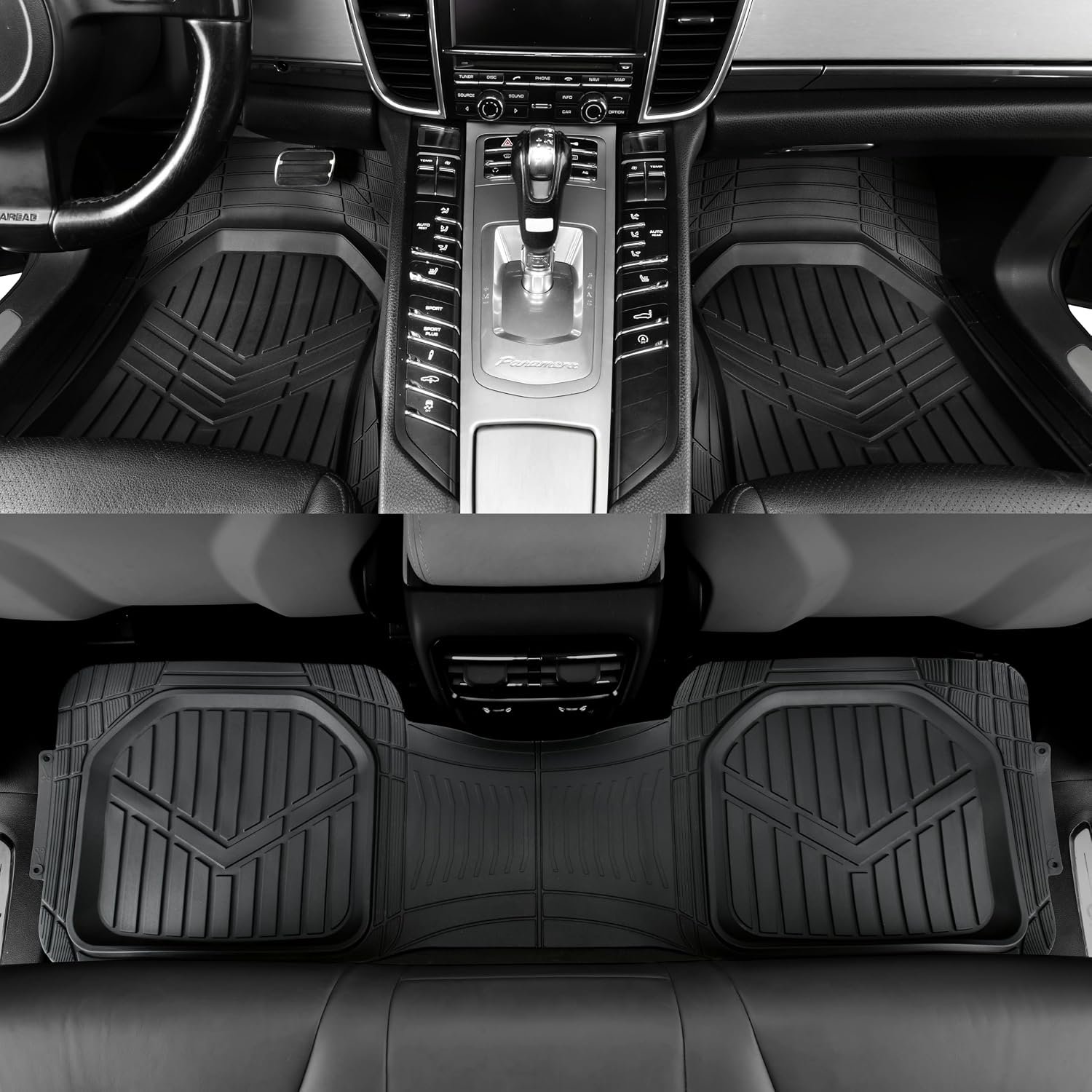 3-Piece Heavy Duty Rubber Car Floor Mats - Image 2