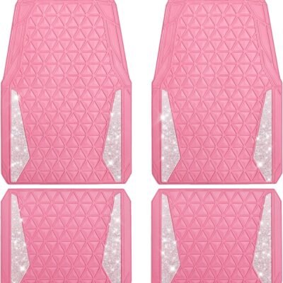 Diamond Rhinestone Rubber Car Floor Mats, Waterproof