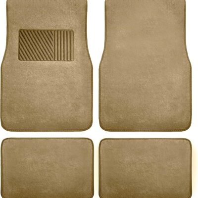 4-Piece Car Floor Mat Set with Heel Pad