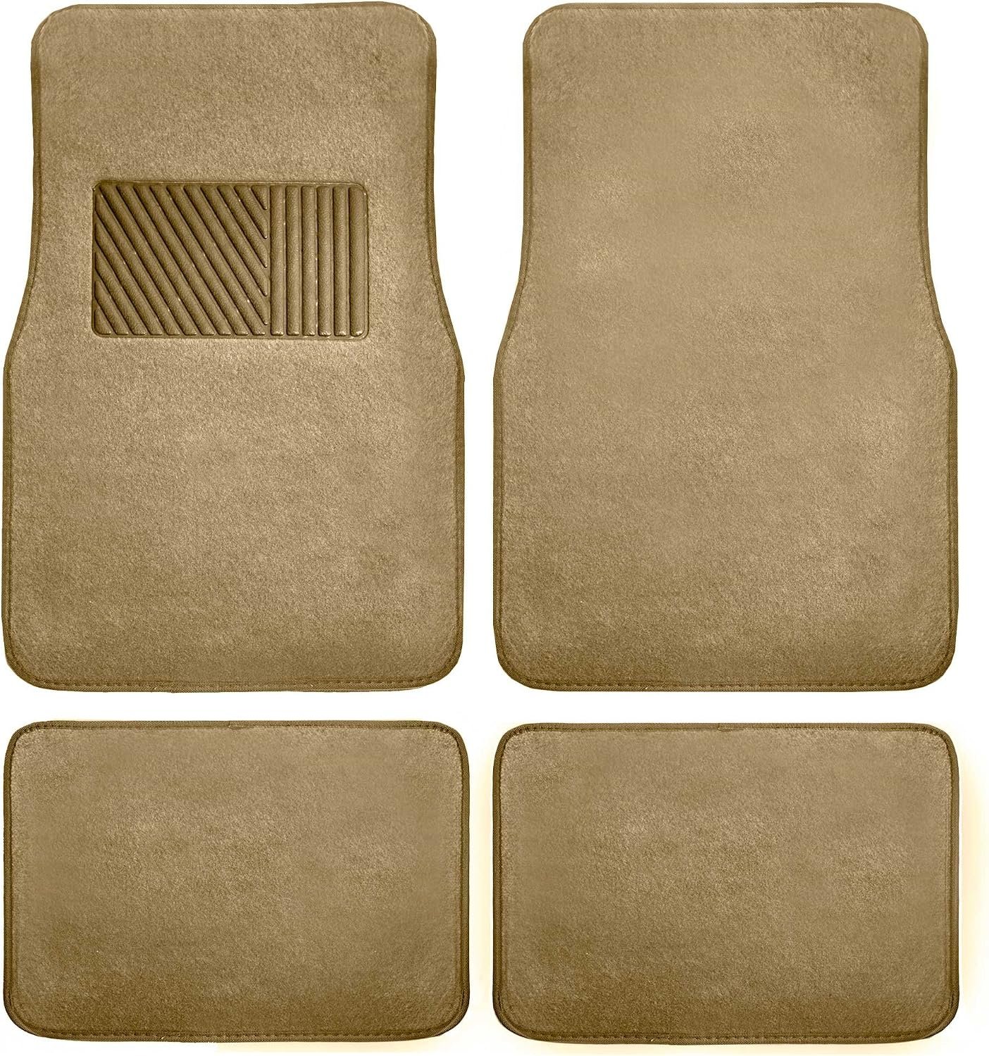 4-Piece Car Floor Mat Set with Heel Pad